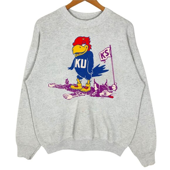 Vintage Kansas Jayhawks KU Jayhawks Shirt Retro University of Kansas Sweatshirt - Picture 1 of 2